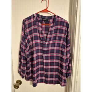 Lane Bryant Plaid Long Sleeve Shirt-Size 18/20